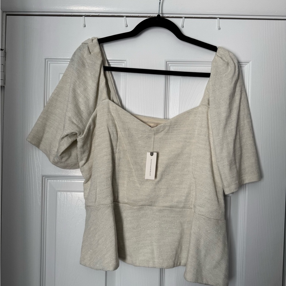 Anthropologie Ivory Top NWT